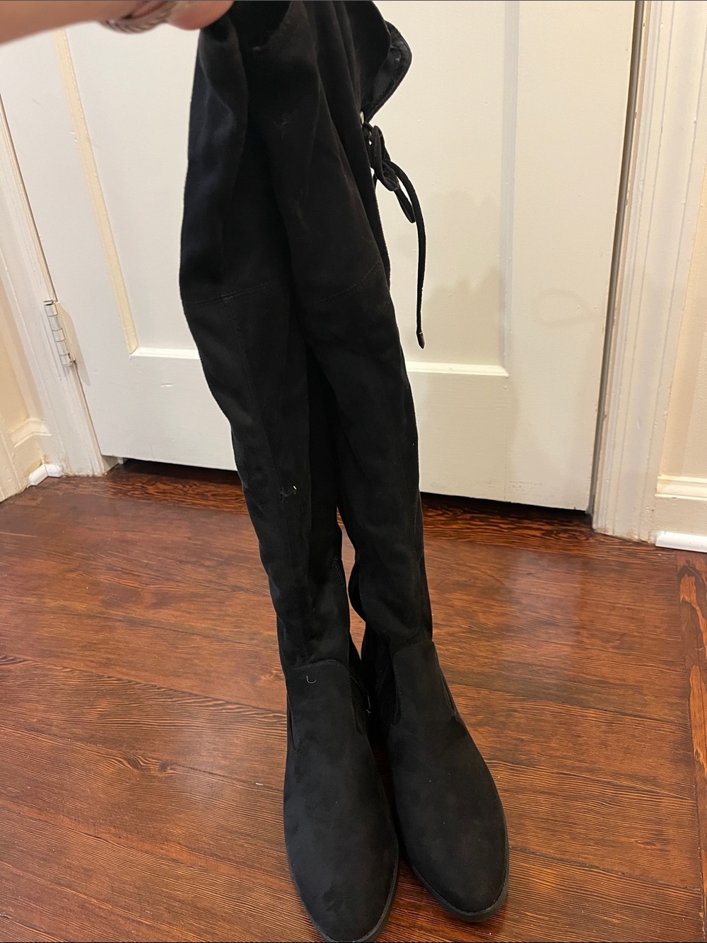 Classic Black Over-The-Knee Women's Boots - Sleek Suede Finish